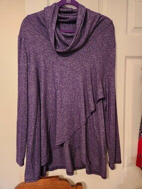 Lee, Women’s Cowl Neck Sweater - Purple,sz XL